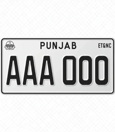 Punjab Number Plate Embossed