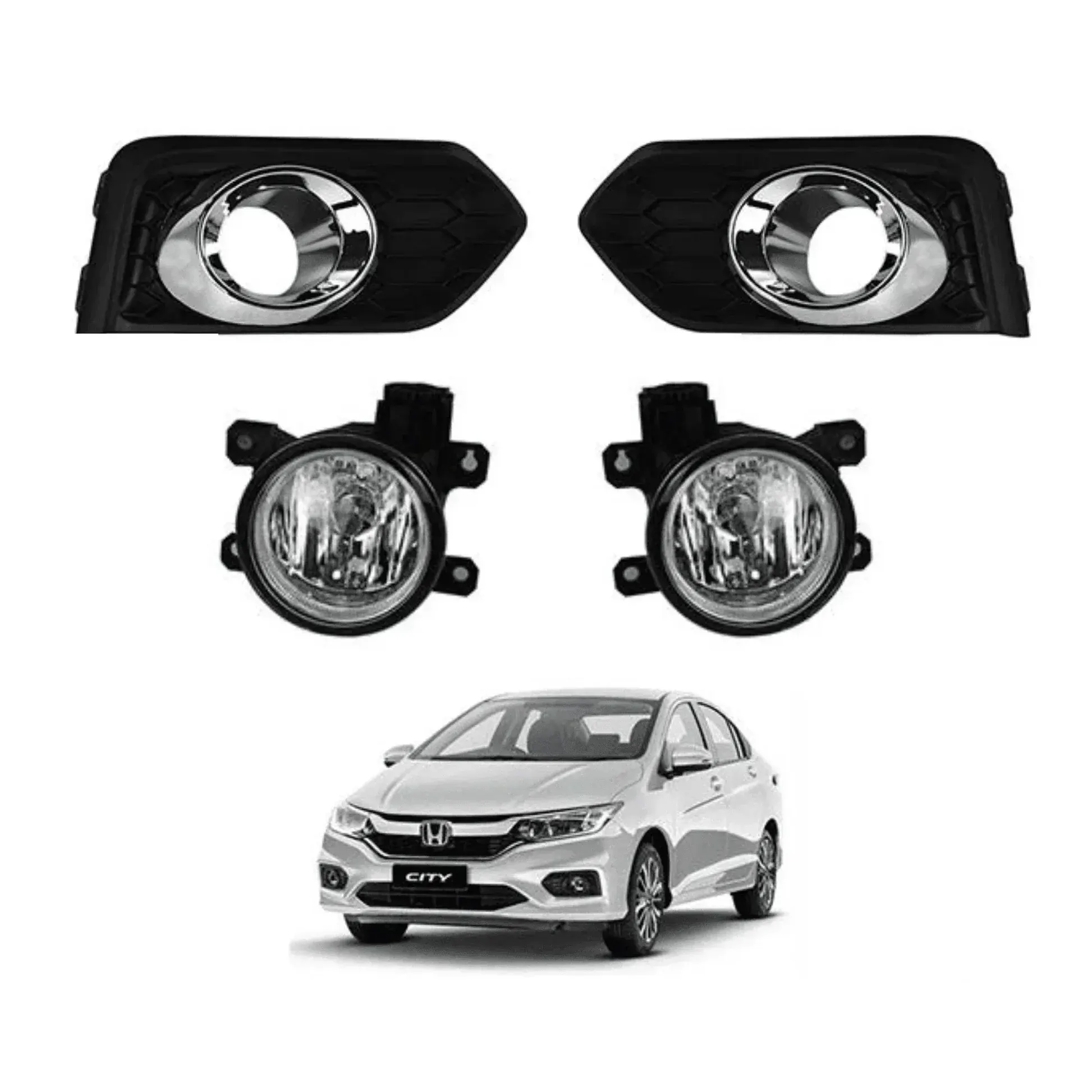 186 FOG LAMP COVER HONDA CITY 2022 CHROME FOG LAMP COVER HONDA CITY 2022 CHROME - Image 1