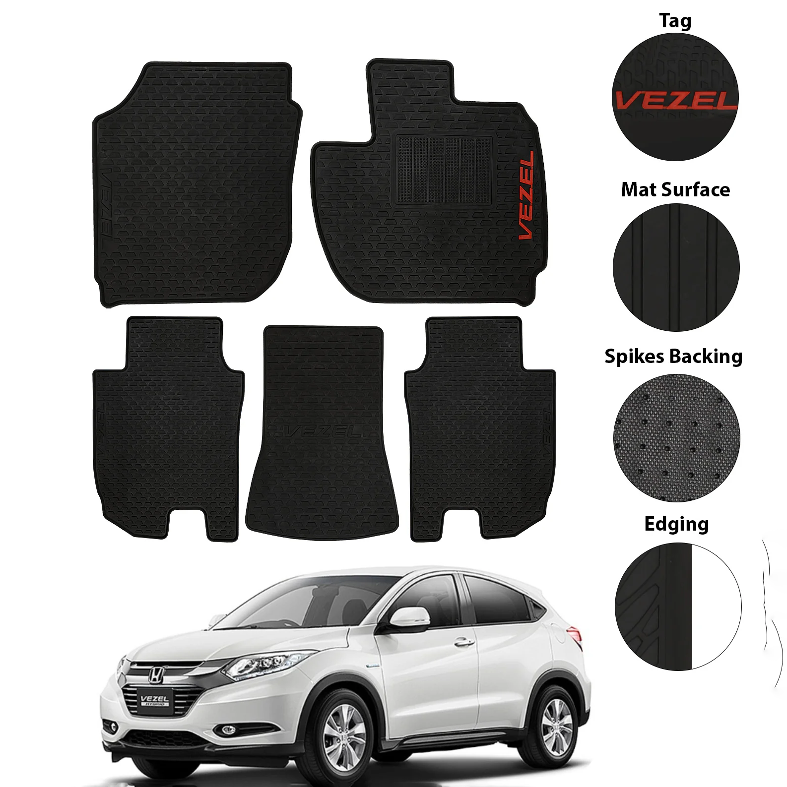 310 LATEX HONDA VEZEL FLOOR MATT HONDA VEZEL LATEX FLOOR MATT - Image 1