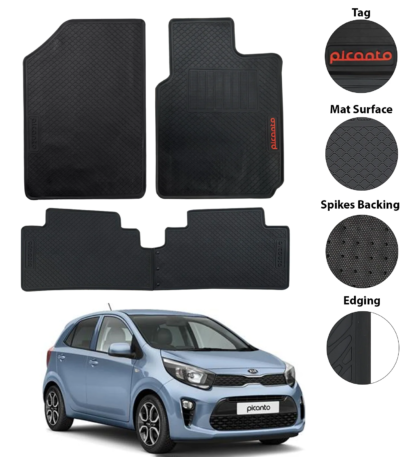 KIA PICANTO 2019 LATEX RUBBER CAR FLOOR MAT